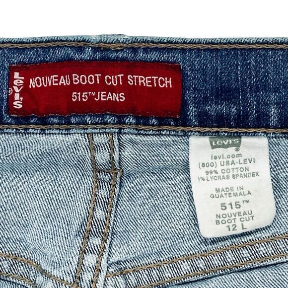 Levi's 515 Jeans Womens 12 Blue Neuveau Boot Cut Stretchy Western Cowgirl Denim - Picture 14 of 14